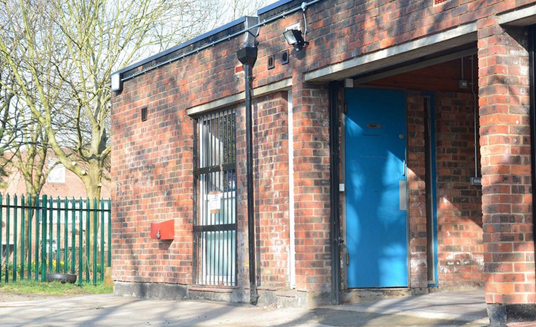 Axis refurbishment of community center shows the center before repairs