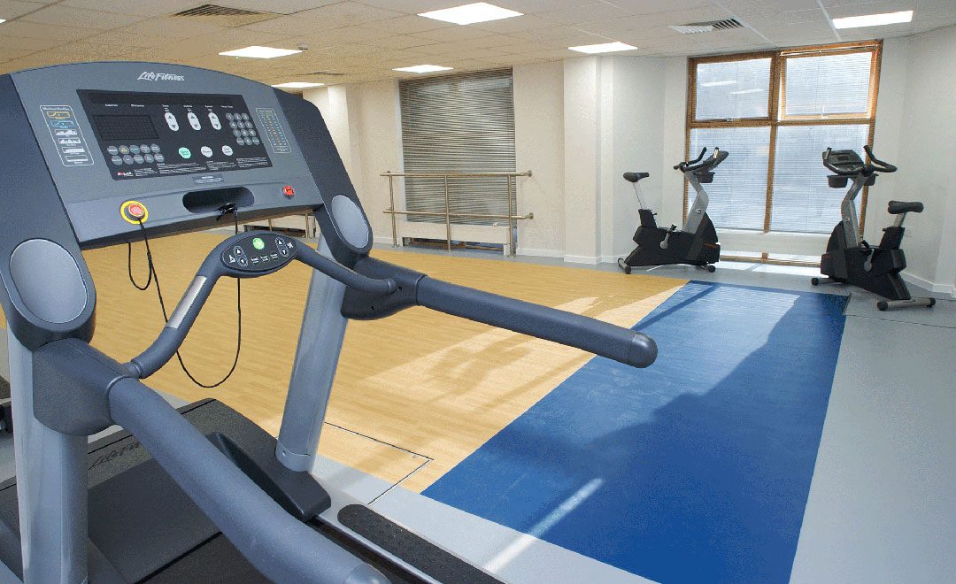 Gym area inside a MET police station after axis refurbishment
