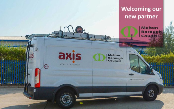 Axis van with client logo for Melton borough council new contract