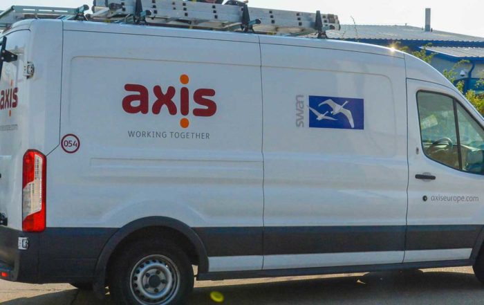 Axis and Swan dual branded van