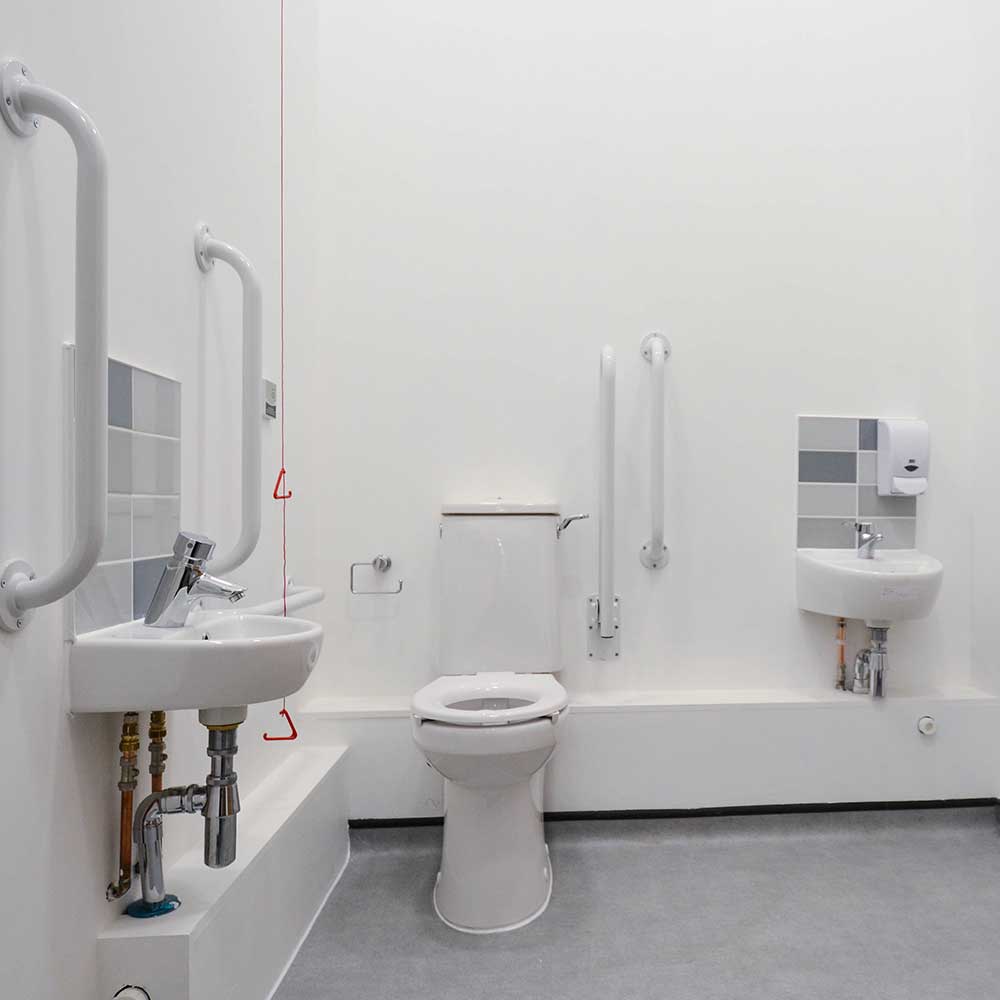 Disabled bathroom inside a children's school where axis carried out refurbishment works