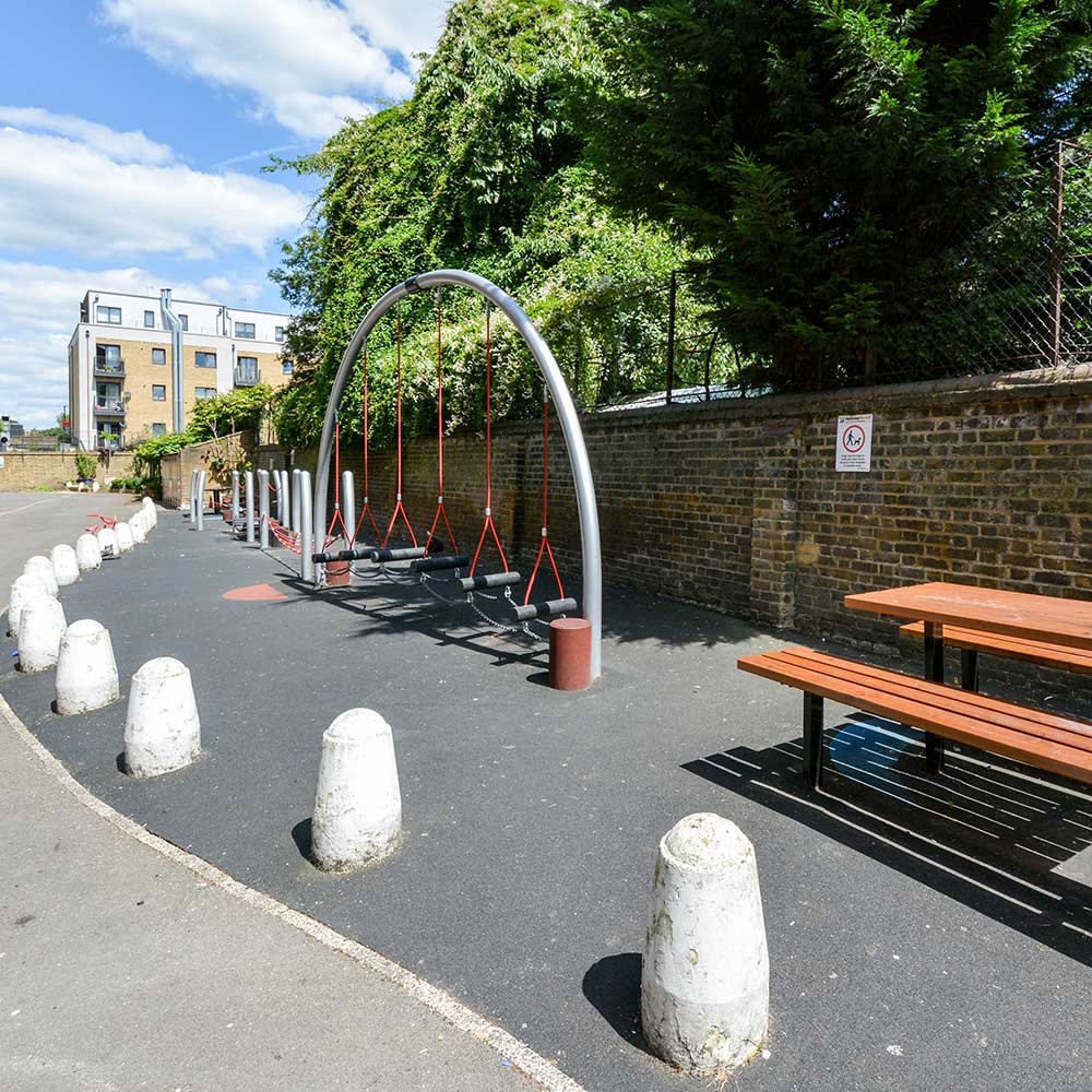 A playground in Hackney that was repaired by axis europe as part of the civil works contract