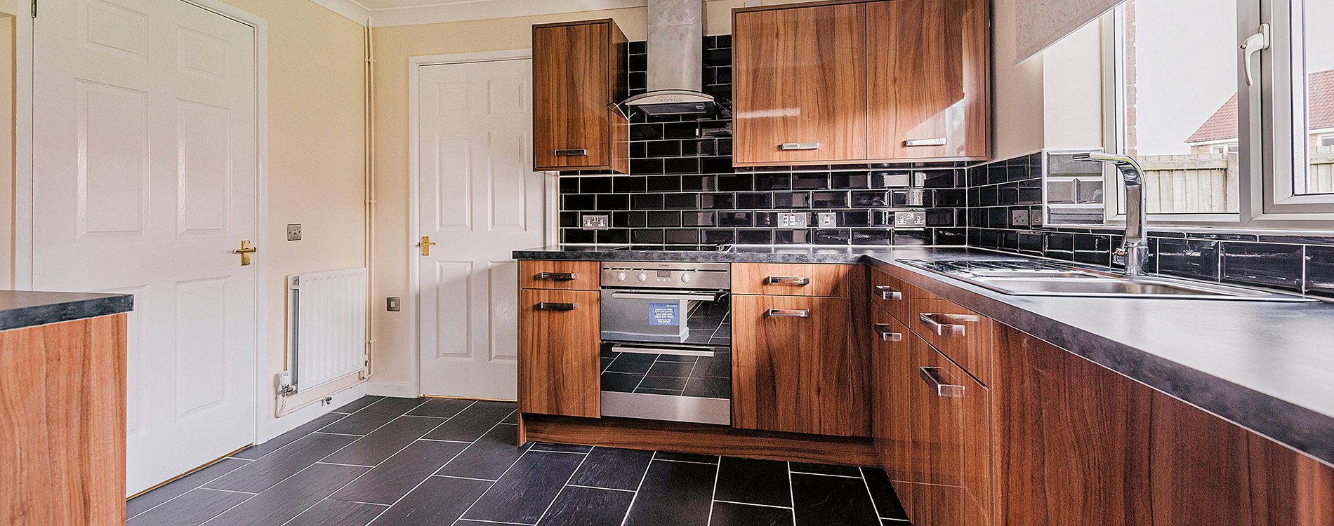 Large kitchen in residential property