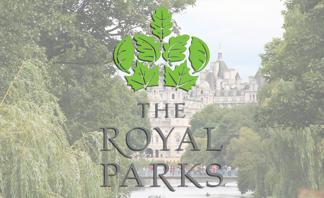 New framework with the royal parks shows the logo and a royal park on a summers day.
