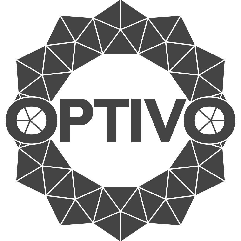 Triangular shapes forming a abstract circle like hexagon. In the centre are text: PTIV