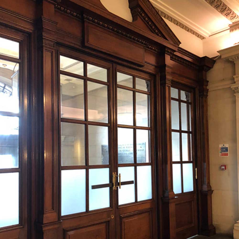 Oak double doors with windows