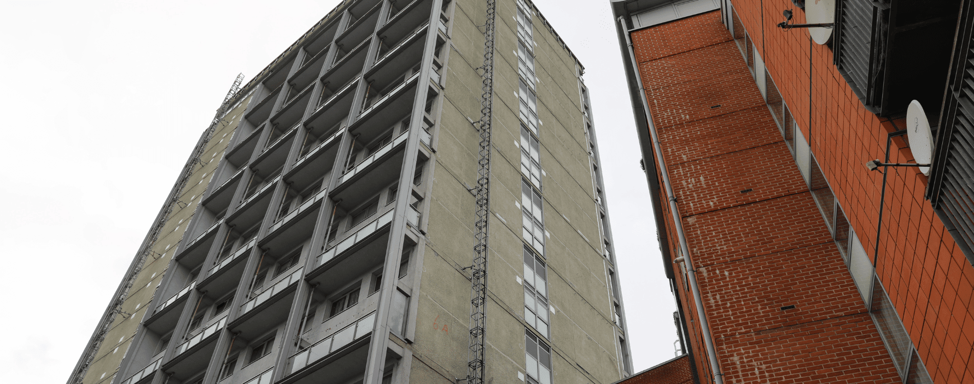 three tower blocks of flats
