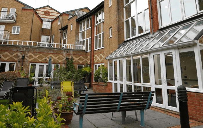 Exterior building with garden