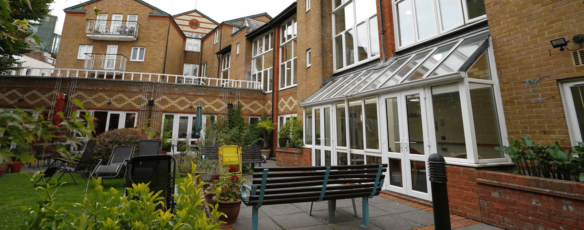 Exterior building with garden