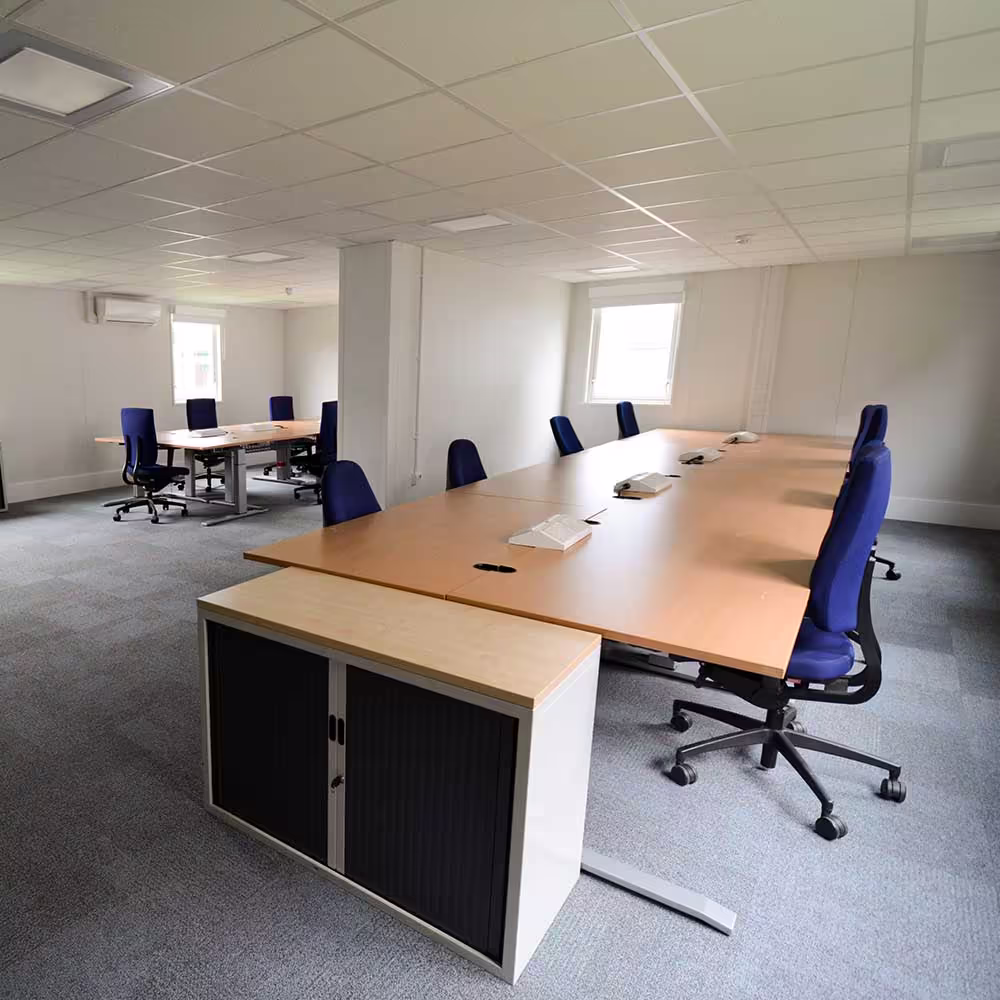 Final stages of modular installation showing assembled units forming a completed building exterior.