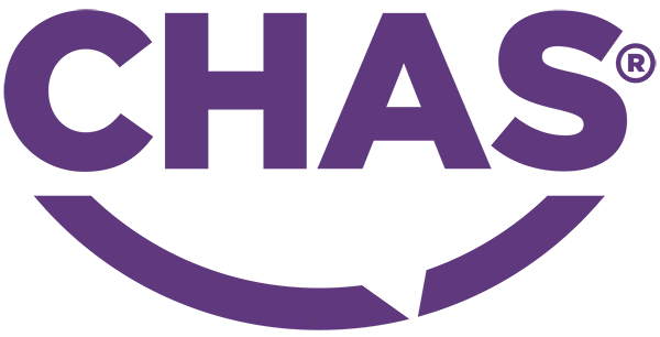 The CHAS (Contractors Health and Safety Assessment Scheme) logo.
