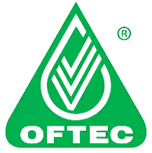 The OFTEC logo, a green triangular symbol representing the Oil Firing Technical Association.
